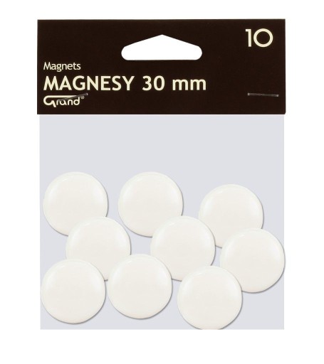 Kancelársky magnet na tabule 30mm GRAND biely 10 ks