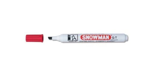 RED vodeodolný permanentný popisovač Snowman pero na sklo, drevo, kov