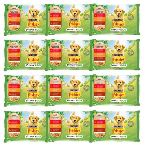Purina FRISKIES Krmivo pre psov mäsová omáčka 12x 100g