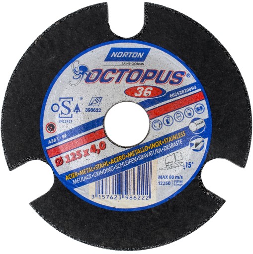 Norton Octopus brúsny kotúč 125x4x22,2mm P60