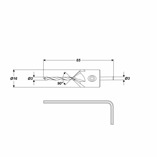 VŔTAČKA VŔTAČKA PRE KONFIRMAT KONFIRMATU 3x65mm