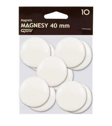 Kancelársky magnet na tabule 40mm GRAND biely 10 ks