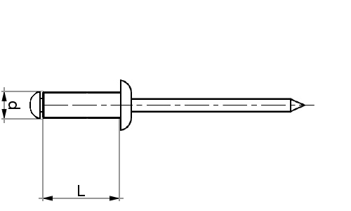 Hliníkový oceľový trhací nit 4 x 14 mm - 50 ks