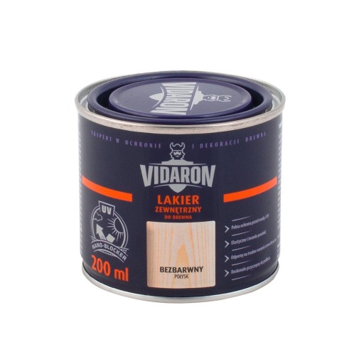 Nitro lak na drevo bezfarebný lesk 0,2L Vidaron