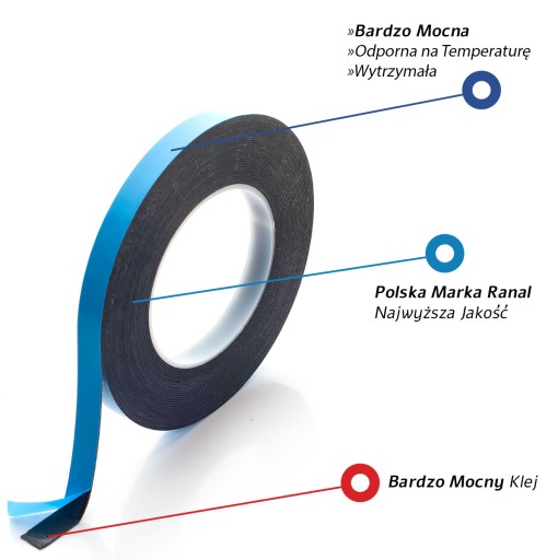 Obojstranná automobilová montážna páska 9mm x 10m RANAL