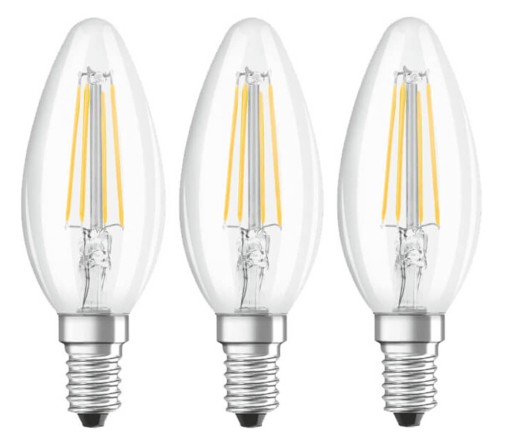 LED FILAMENT žiarovky Sviečka 4W = 40W E14 OSRAM