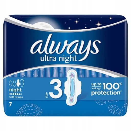 ALWAYS Ultra Hygienické vložky s krídelkami Night 7 ks