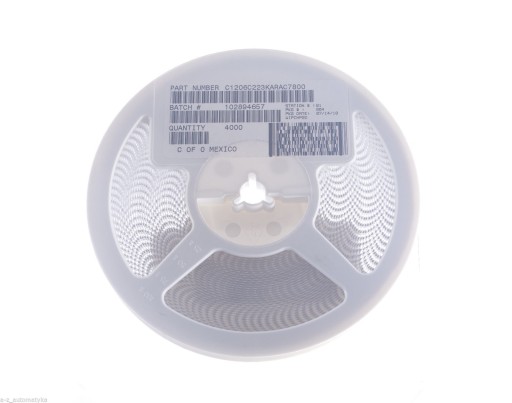 MLCC SMD SMT 250VDC 22nF 1206 X7R 10% 100ks