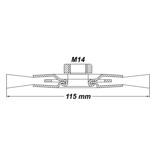 KOTÚČOVÁ KEFA NAPÍNANÝ DRÔT 115 mm, M14