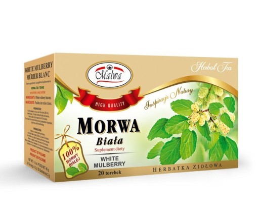 ČAJ BIELY MORUŠOVÝ, BYLINKOVÝ 100% MALWA SCHVÁLENÝ ČAJ