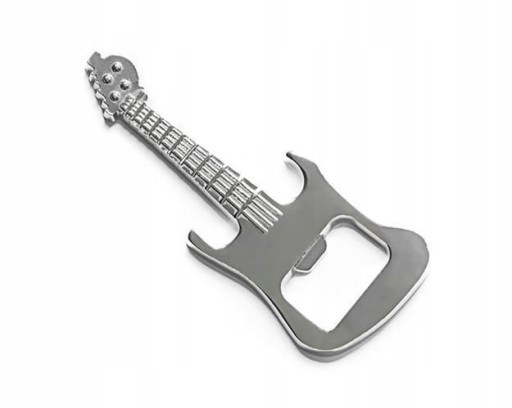 KOVOVÝ STRIEBORNÝ GITAROVÝ OTVÁRAČ NA PIVO