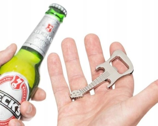 KOVOVÝ STRIEBORNÝ GITAROVÝ OTVÁRAČ NA PIVO