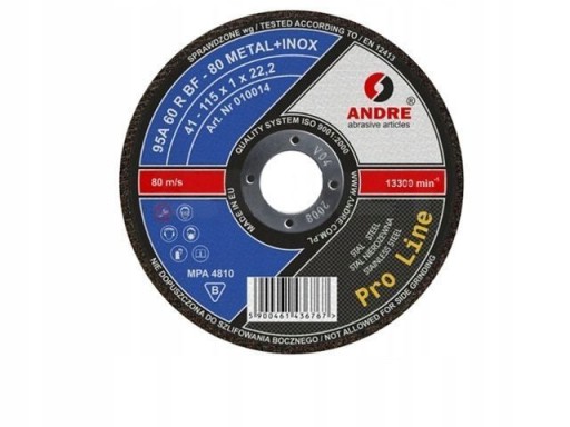 REZNÝ KOTÚČ KOV+INOX 115 x 1,6 mm x 22,2 mm ANDRE