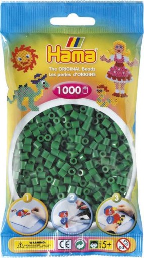 Hama MIDI Beads 1000 Beads 207-10 Zelená