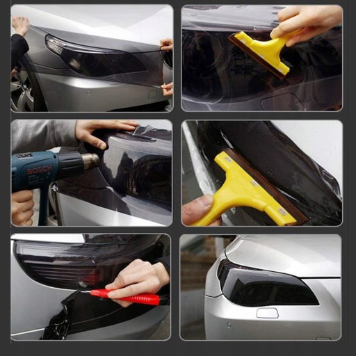 FÓLIA NA LAMPU NA 4 AUTO LAMPY SUPER ČIERNA 30x100