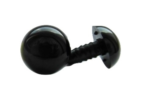 2 páry upínacích očiek pre maskotov, 18mm, čierne