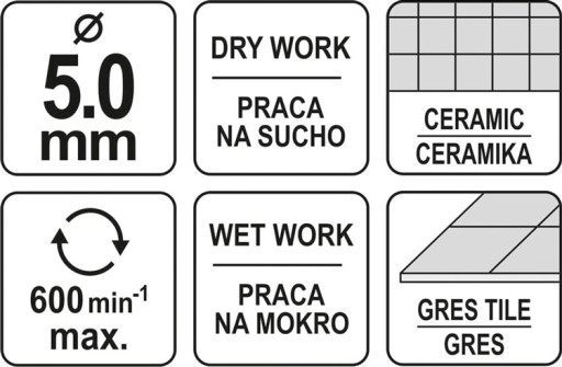 DIAMANTOVÝ VŔTAČ YATO DO KERAMIKA 5mm