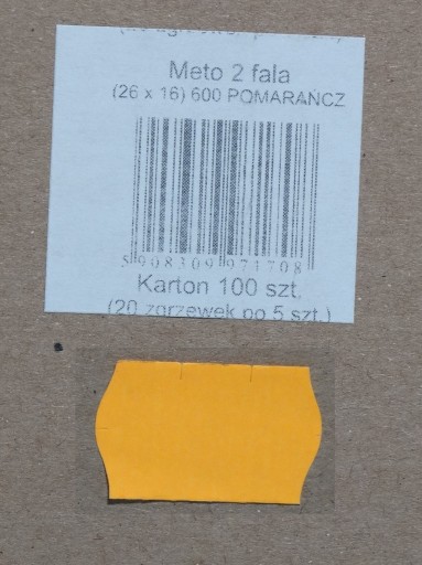 Etikety, dvojradové, 26x16 vlna, ORANŽOVÉ