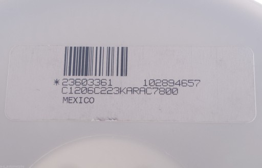 MLCC SMD SMT 250VDC 22nF 1206 X7R 10% 100ks