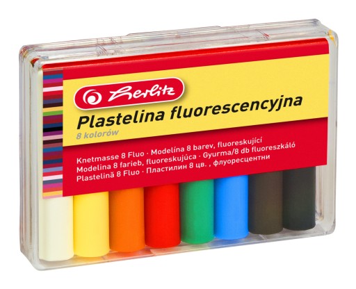 Fluorescenčná plastelína 8col x6,5cm 65g HERLITZ