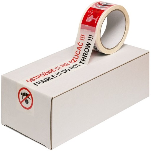 48 mm/60 m potlačená BALIACA PÁSKA POZOR NEVHADZUJTE do paletových balíkov