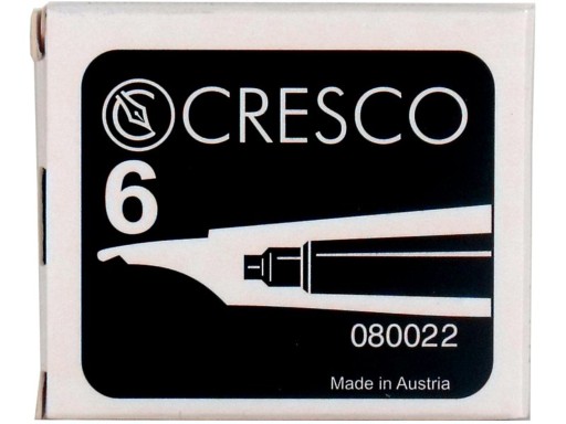 CRESCO NÁPLŇKY NA PERÁ, ČIERNA, 6 ŠTANDARDNÝCH