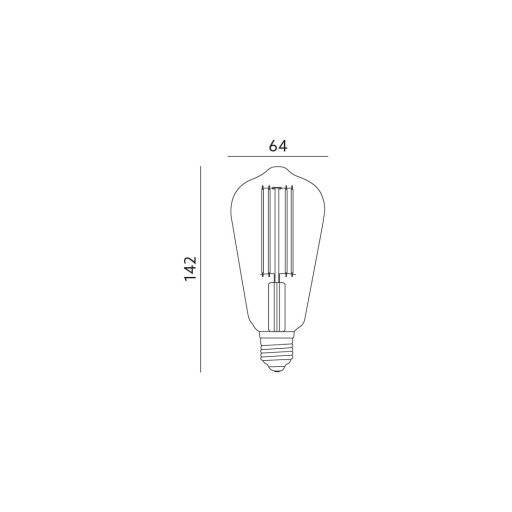 Dekoratívna žiarovka E27 LED FST64 7W teplá loftová