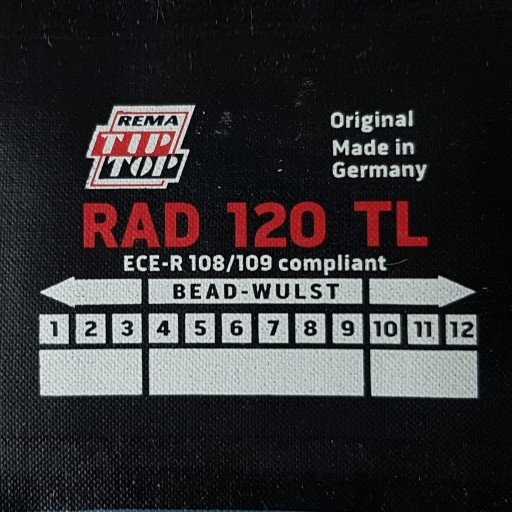 RADIÁLNA ZÁPLAVÁ VLOŽKA 120TL NA OPRAVU PREDRENÝCH PNEUMATÍK 80X125MM REMA TIP TOP