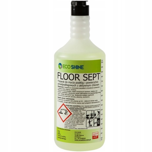 ECO SHINE FLOOR SEPT Prípravok na čistenie podláh s aktívnym chlórom 1L