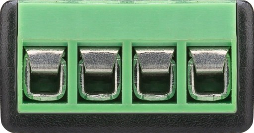 4-pinová svorkovnica, 3,5 mm jack zásuvka