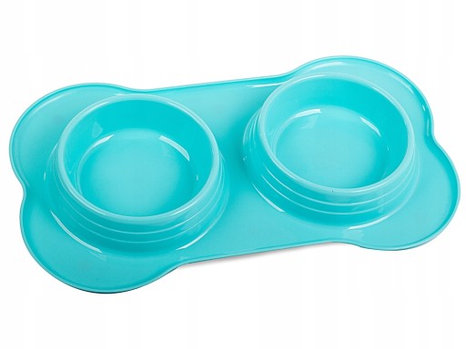 Dvojitá miska na krmivo pre psov a mačky, 0,4 l x 2
