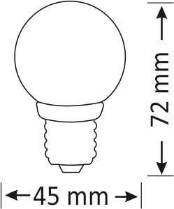 LED guľová žiarovka G45 E27 2W 230lm POLUX 3000K 360