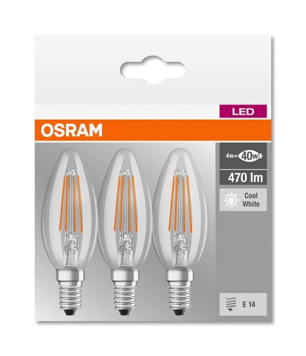 Žiarovky Osram Ledvance 4W=40W 4000K LED B40 E14 x3