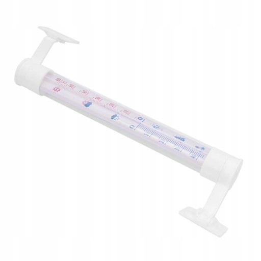 PVC sklenený vonkajší teplomer, 24 cm, biely
