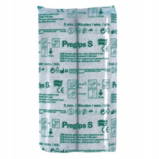 Rýchlotuhnúci sadrový obväz Pregips S 15cm x 3m
