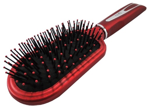 Oválna kefa na vlasy, PVC ihly s guľôčkou série REED RED