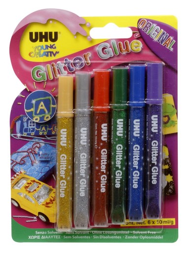 UHU GLITTER 6 FAREB X 10ML ORIGINÁL