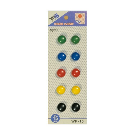 MAGNETY NA DOSKY 10 ks 15 mm MIX