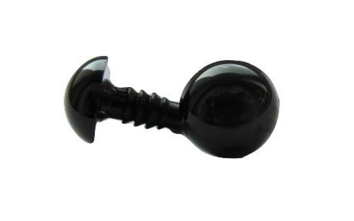 2 páry upínacích očiek pre maskotov, 14mm, čierne