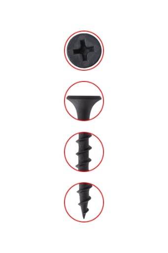Čierne fosfátované skrutky do dreva 3,5x55 - 1kg