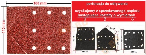 Brúsny papier na suchý zips 115x160mm K80 3KS 3 tvary