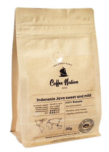 Coffee Nation JAVA INDONESIA zrnková káva 250 g