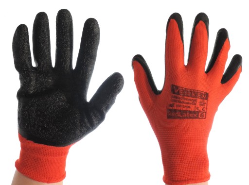 Verken RedLatexové rukavice Resistance and Grip 12 párov CE EN420 8