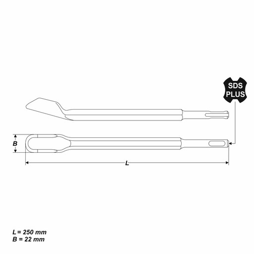 DR-13-002 Dláto duté na vyrezávanie drážok 250 m