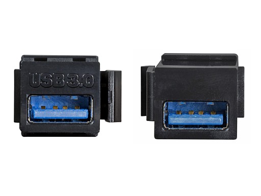 USB3.0 SuperSpeed 5Gb/s A konektor/zásuvka-A/zásuvka typu KEYSTONE čierna