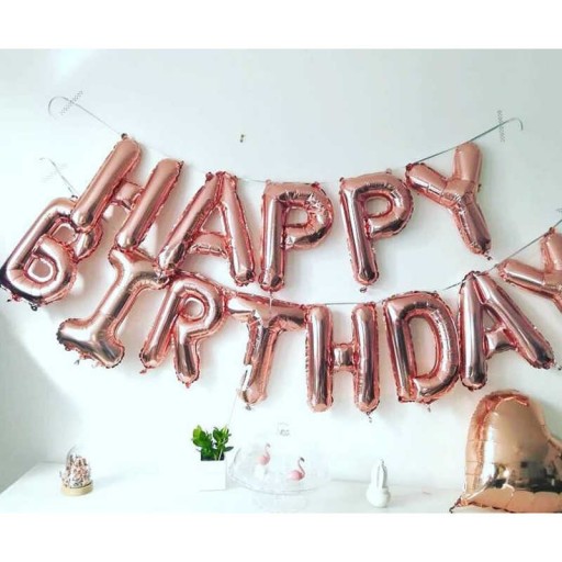 Módny nápis zlatá ruža pre HAPPY BIRTHDAY
