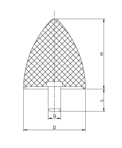 Vibroizolátorový tlmič Parabola 75x89 M12