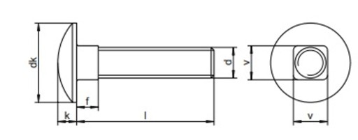 Skrutky M6x80 Stainless Castle Bolt A2 INOX 5 ks