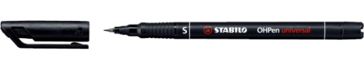 STABILO OHPEN S 0,4mm fóliové pero, čierne