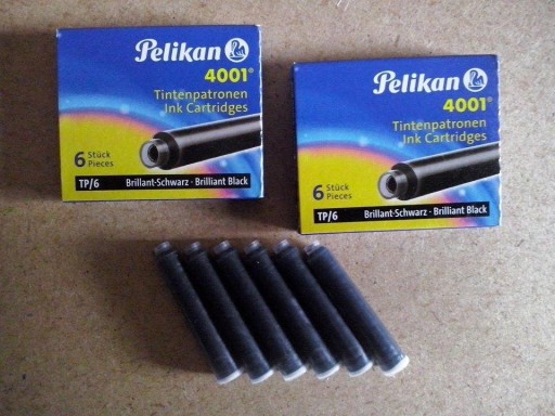 Čierne náboje Pelikan 6 ks.